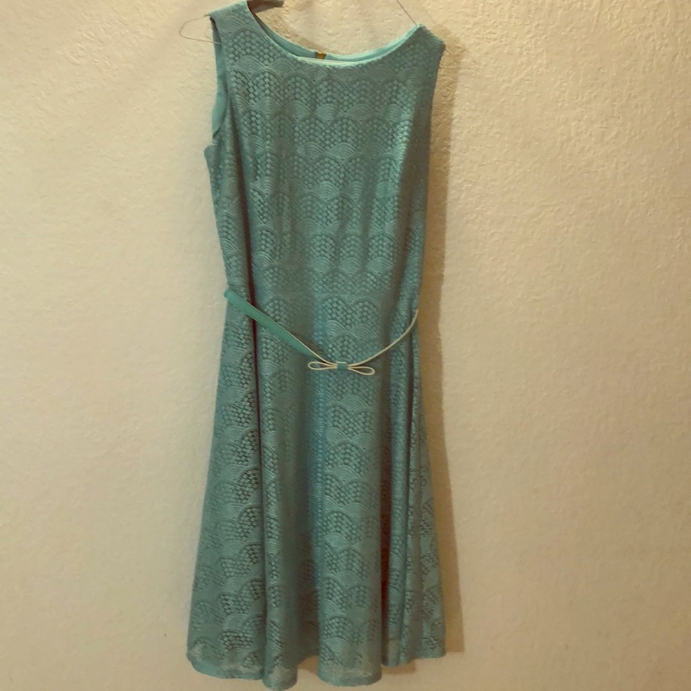 Aqua lace dress